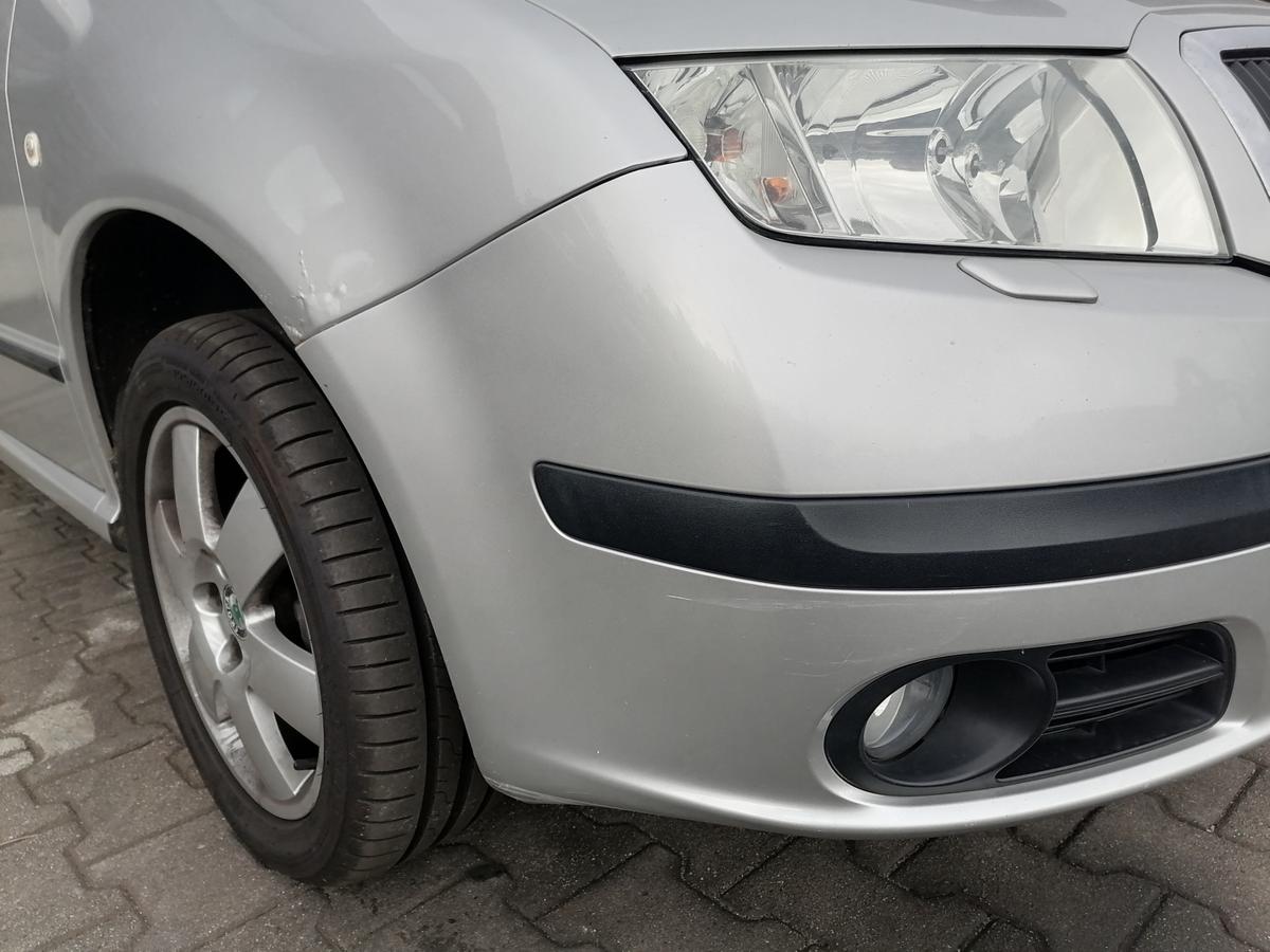Skoda Fabia 6Y original Sto&szlig;stange Stossf&auml;nger vorn Diamantsilber 9102 Facelift Bj.2006